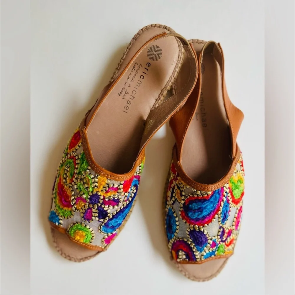 - Eric Micheal espadrilles handmade in Spain leather jute